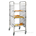 SS304 Stainless Steel Square Tubes Bakery Pan Trolley